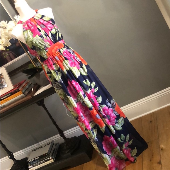 Eliza J Dresses & Skirts - Eliza J Floral High Neck Sleeveless Maxi Dress 6